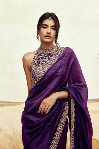 Punit Balana Baigani Classic Sari And Blouse available on indiaspopup
