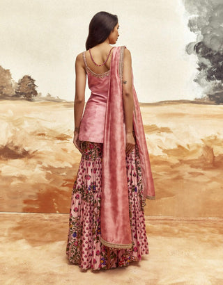Dusky Pink Noor Gharara Set by Punit Balana available on Indiaspopup.com