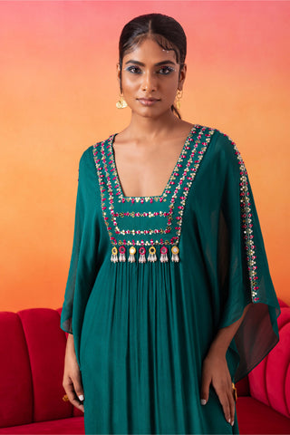 Seema Thukral-Emerald Green Kaftan-INDIASPOPUP.COM