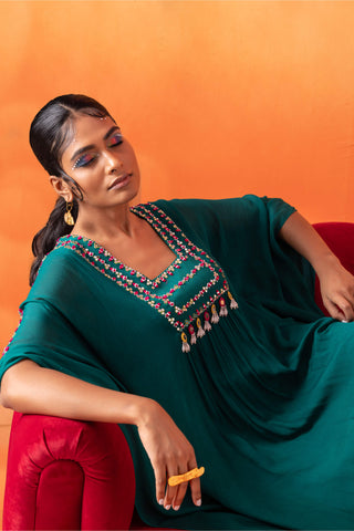 Seema Thukral-Emerald Green Kaftan-INDIASPOPUP.COM