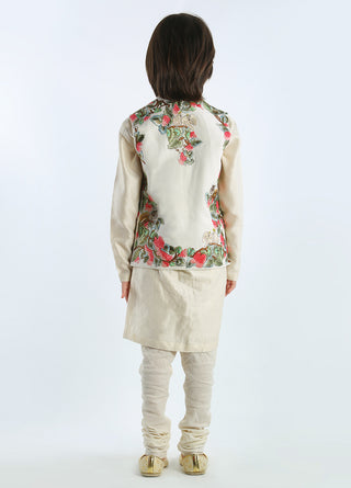 Bal Bachche-Ivory Floral Embroidered Bundi-INDIASPOPUP.COM