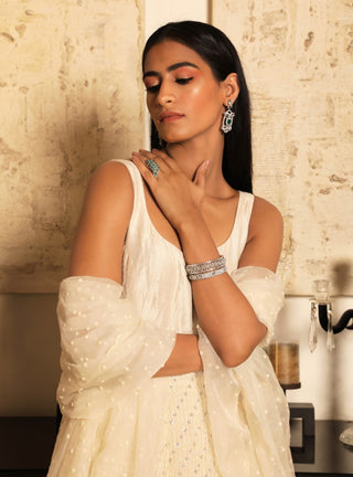 Niharika Kamani-Ivory Anarkali With Dupatta-INDIASPOPUP.COM