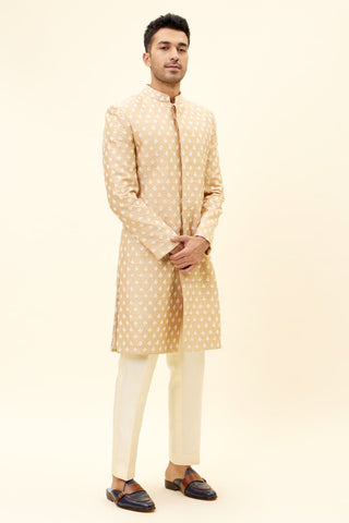 Sva By Sonam And Paras Modi-Beige Sherwani With Pants-INDIASPOPUP.COM