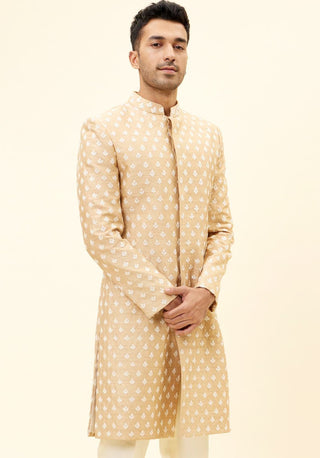 Sva By Sonam And Paras Modi-Beige Sherwani With Pants-INDIASPOPUP.COM