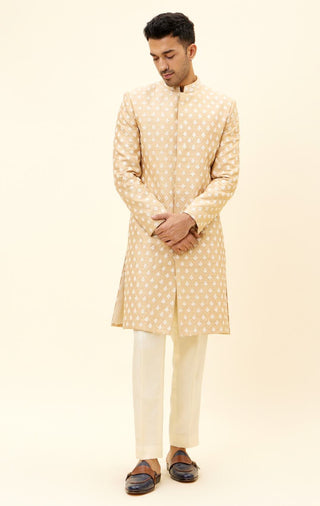 Sva By Sonam And Paras Modi-Beige Sherwani With Pants-INDIASPOPUP.COM