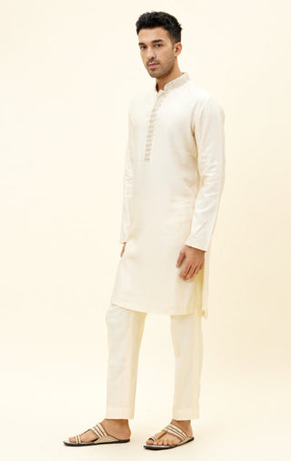 Sva By Sonam And Paras Modi-Ivory Kurta With Pants-INDIASPOPUP.COM