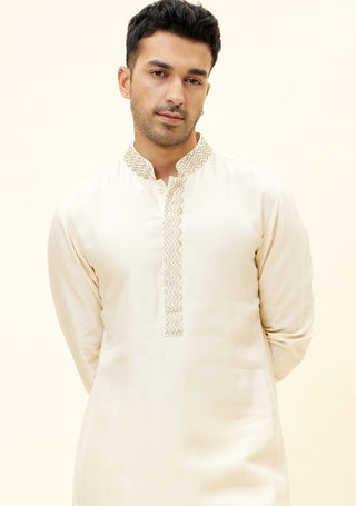 Sva By Sonam And Paras Modi-Ivory Kurta With Pants-INDIASPOPUP.COM
