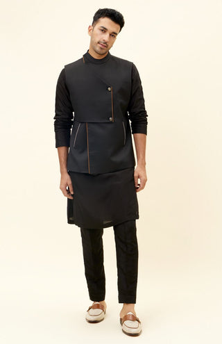 Sva By Sonam And Paras Modi-Black Overlap Crossover Bundi-INDIASPOPUP.COM