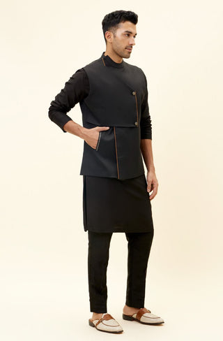 Sva By Sonam And Paras Modi-Black Overlap Crossover Bundi-INDIASPOPUP.COM
