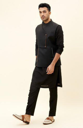 Sva By Sonam And Paras Modi-Black Overlap Crossover Bundi-INDIASPOPUP.COM