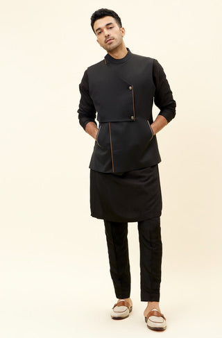 Sva By Sonam And Paras Modi-Black Overlap Crossover Bundi-INDIASPOPUP.COM