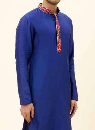 Sva By Sonam And Paras Modi-Blue Solid Colour Kurta With Pants-INDIASPOPUP.COM