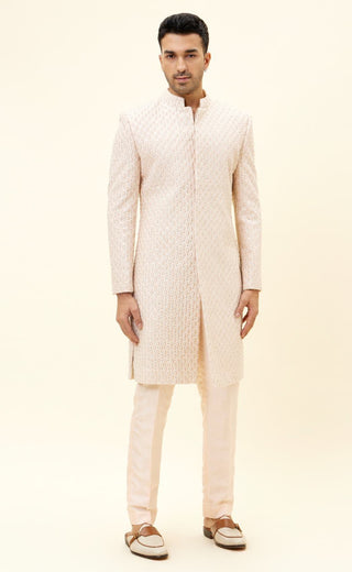 Sva By Sonam And Paras Modi-Beige Sherwani With Pants-INDIASPOPUP.COM