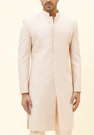 Sva By Sonam And Paras Modi-Beige Sherwani With Pants-INDIASPOPUP.COM