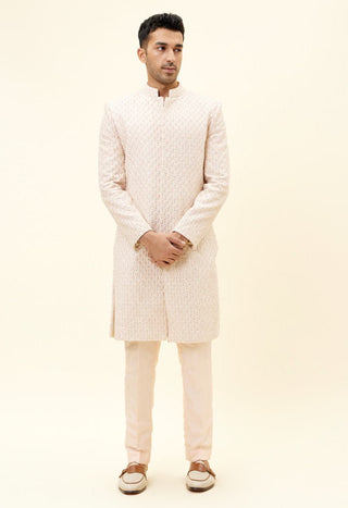 Sva By Sonam And Paras Modi-Beige Sherwani With Pants-INDIASPOPUP.COM