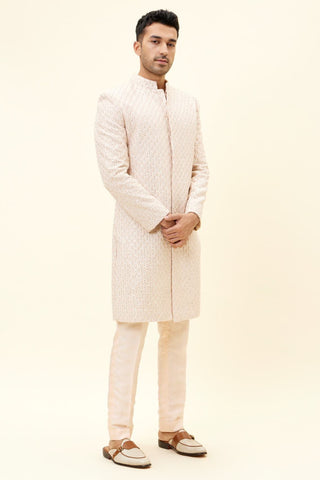 Sva By Sonam And Paras Modi-Beige Sherwani With Pants-INDIASPOPUP.COM