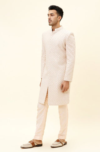Sva By Sonam And Paras Modi-Beige Sherwani With Pants-INDIASPOPUP.COM