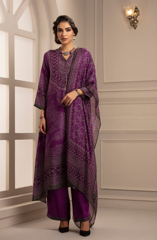 Rajdeep Ranawat-Purple Tunic With Pant & Stole-INDIASPOPUP.COM