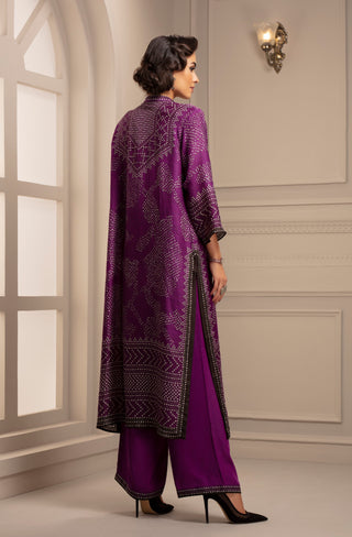 Rajdeep Ranawat-Purple Kurta And Pant With Stole-INDIASPOPUP.COM