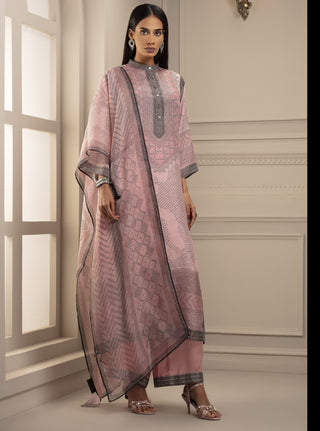 Rajdeep Ranawat-Blush Tunic With Pant And Stole-INDIASPOPUP.COM