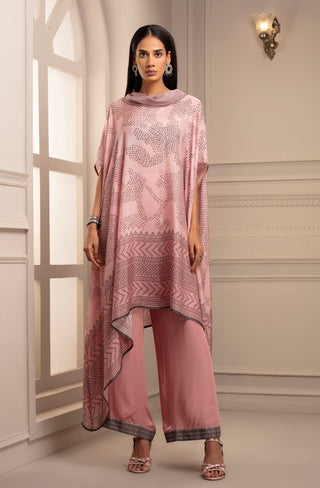 Rajdeep Ranawat-Blush Cowl Neck Tunic & Pant-INDIASPOPUP.COM