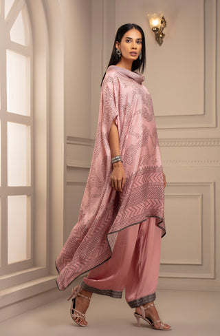 Rajdeep Ranawat-Blush Cowl Neck Tunic & Pant-INDIASPOPUP.COM