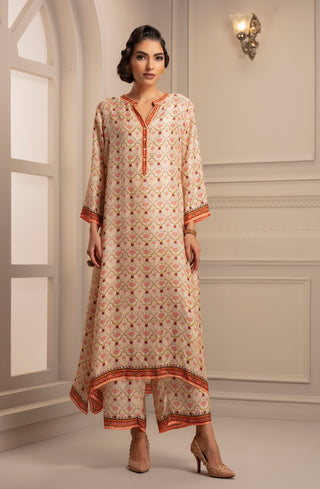 Rajdeep Ranawat-Cream Tunic With Pant & Stole-INDIASPOPUP.COM