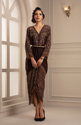 Rajdeep Ranawat-Black Draped Dress-INDIASPOPUP.COM