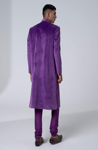 Siddhartha Bansal-Purple Sherwani With Churidaar-INDIASPOPUP.COM