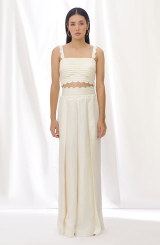 Lavanya Ahuja-Ivory Clouds Top And Pant Set-INDIASPOPUP.COM