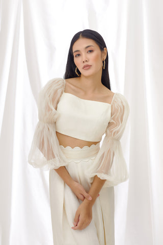 Lavanya Ahuja-Ivory Billow And Breeze Top And Pant-INDIASPOPUP.COM