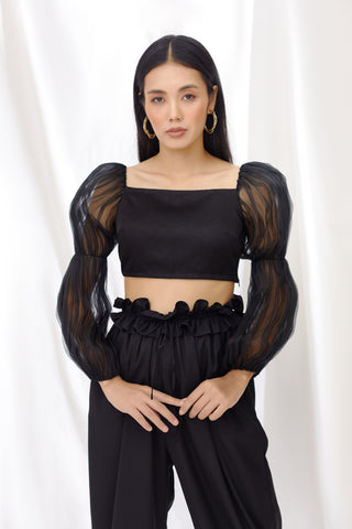 Lavanya Ahuja-Midnight Billow And Breeze Top And Pant-INDIASPOPUP.COM