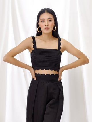 Lavanya Ahuja-Black Crop Top And Pant Set-INDIASPOPUP.COM