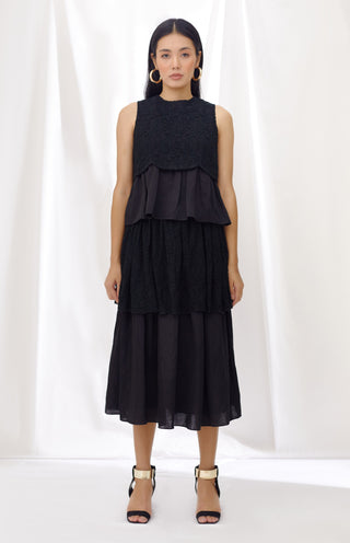 Lavanya Ahuja-Midnight Peplum Top And Skirt Set-INDIASPOPUP.COM