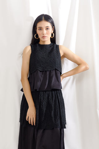 Lavanya Ahuja-Midnight Peplum Top And Skirt Set-INDIASPOPUP.COM