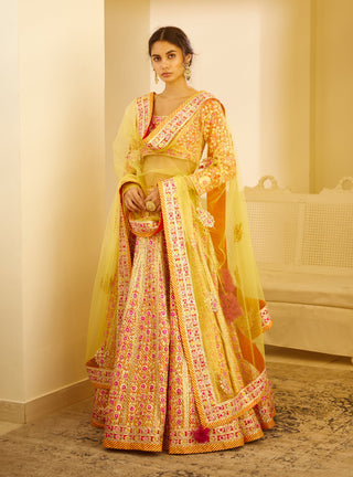 Shyam Narayan Prasad-Multi-Color Embroidered Lehenga Set-INDIASPOPUP.COM