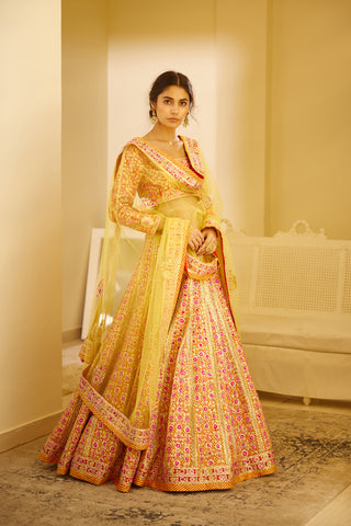 Shyam Narayan Prasad-Multi-Color Embroidered Lehenga Set-INDIASPOPUP.COM