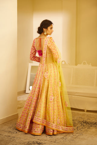 Shyam Narayan Prasad-Multi-Color Embroidered Lehenga Set-INDIASPOPUP.COM