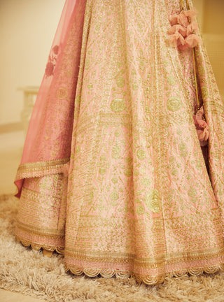 Shyam Narayan Prasad-Light Pink Embroidered Lehenga Set-INDIASPOPUP.COM