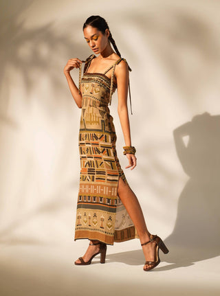 Nikita Mhaisalkar-Green Aztec Tube Dress-INDIASPOPUP.COM