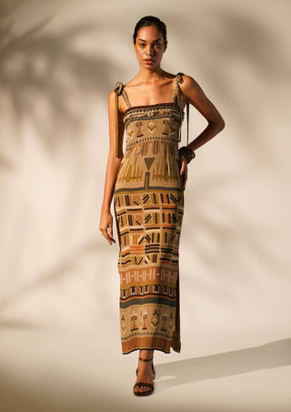 Nikita Mhaisalkar-Green Aztec Tube Dress-INDIASPOPUP.COM
