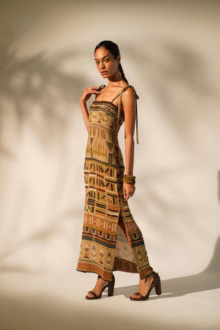 Nikita Mhaisalkar-Green Aztec Tube Dress-INDIASPOPUP.COM