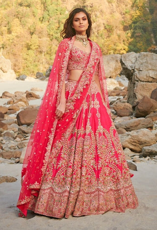Dolly J-Fuchsia Deborah Silk Lehenga Set-INDIASPOPUP.COM