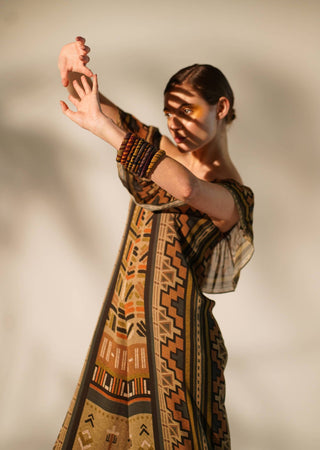 Nikita Mhaisalkar-Green Aztec Print Jumpsuit-INDIASPOPUP.COM