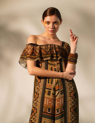Nikita Mhaisalkar-Green Aztec Print Jumpsuit-INDIASPOPUP.COM