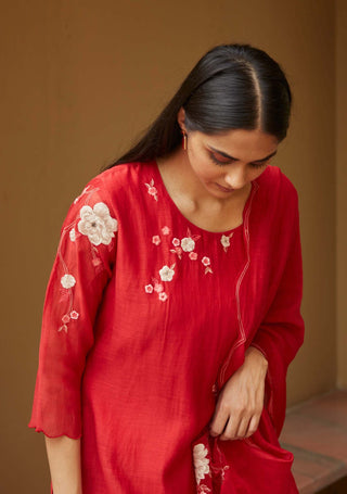 Vaayu-Camellia Floral Kurta Set-INDIASPOPUP.COM