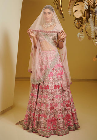 Varun Bahl-Pink Embellished Kali Lehenga Set-INDIASPOPUP.COM