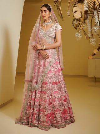 Varun Bahl-Pink Embellished Kali Lehenga Set-INDIASPOPUP.COM