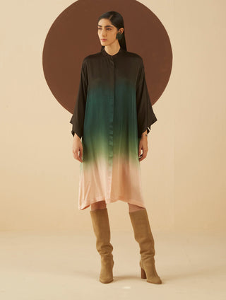Kanelle-Laurel Ombre Shirt Dress-INDIASPOPUP.COM