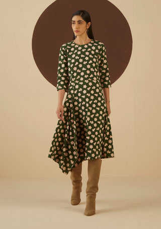 Kanelle-Green Amelia Print Dress-INDIASPOPUP.COM